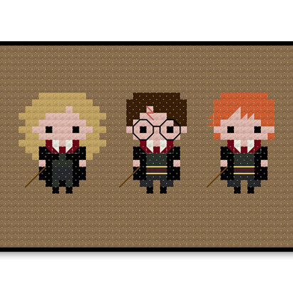 Wizard Trio Bite Size - PDF Cross Stitch Pattern