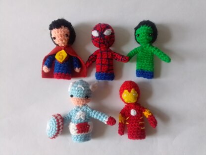 5 Titeres de Dedo Superheroes full