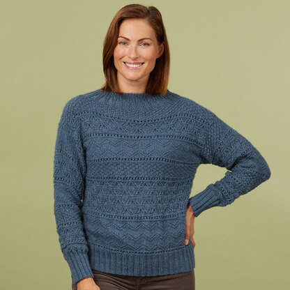 #1386 Hamlin - Sweater Knitting Pattern for Women in Valley Yarns Westfield