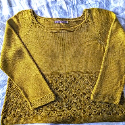 Top-down drop stitch female pullover (easy knit) #4