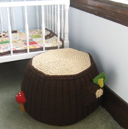 Knit Tree Stump Ottoman Pattern