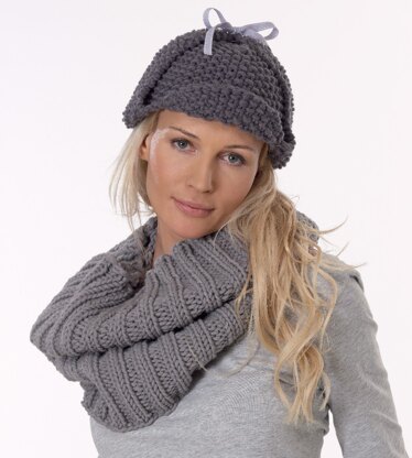 Earflap Hat and Shawl Collar in Rico Essentials Big - 048