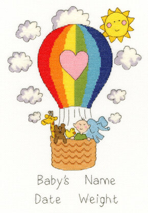 Bothy Threads Balloon Baby Cross Stitch Kit - 23 x 33cm