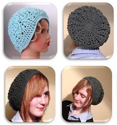 Hat with Cable & Eyelet Design - Slouch or Beanie