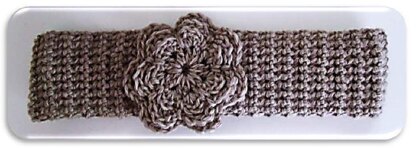 Knotted Knitlook Headband with Flower Trim