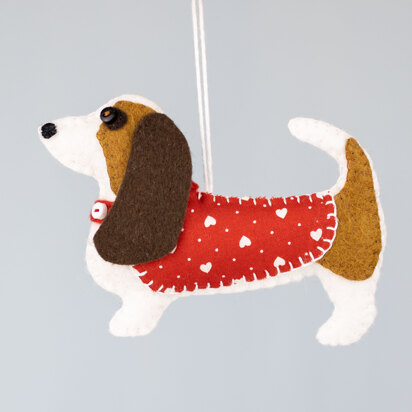 Bassett Hound Felt Ornament