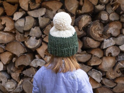 Color Block Chunky Hat Toque Pompom Winter