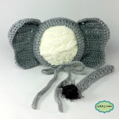 Newborn Elephant Hat and Tail Photo Prop