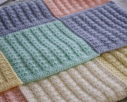 Colour-Mix Baby Blanket Knitting pattern by Knit & Purl Makes | LoveCrafts