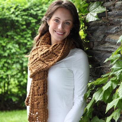 382 Lobed Leaf Scarf - Knitting Pattern for Women in Valley Yarns Northampton Bulky