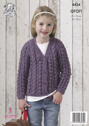 Cardigans in King Cole Big Value Aran - 4434 - Downloadable PDF