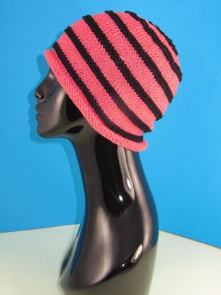 Stripe Roll Brim Beanie