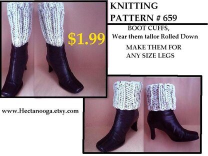 659 KNITTING pattern, boot cuffs, make them any size