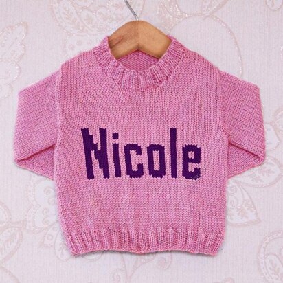 Intarsia - Nicole Moniker Chart - Childrens Sweater