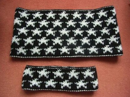 Wende-Sternchen Kurzschal/Reversible double knitting star cowl