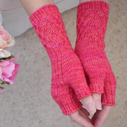 Embossed Fingerless Mitts