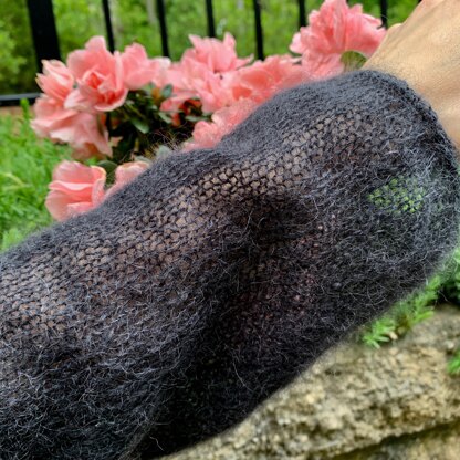 Women's mohair black knitted sweater