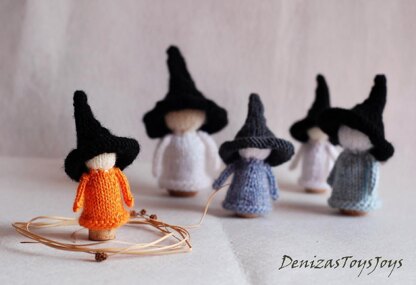 Waldorf Halloween Witches Babies from corks