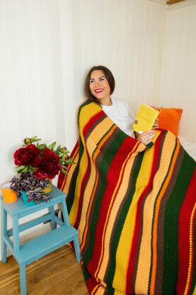 Comfy Bobble Afghan - Free Blanket Crochet Pattern For Home in Paintbox Yarns 100% Wool Worsted by Paintbox Yarns