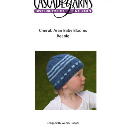Baby Blooms Beanie in Cascade Yarns Cherub Aran - DK199 - Downloadable PDF