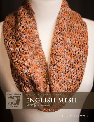 English Mesh Scarf in Juniper Moon Farm Findley DK Dappled