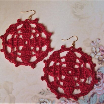 Crochet 4-petals Dangler Earring Pattern