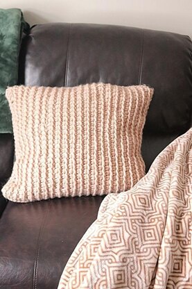 Tunisian Ribbed Pillow