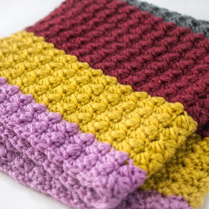 Fall Chic Sedge Stitch Crochet Blanket