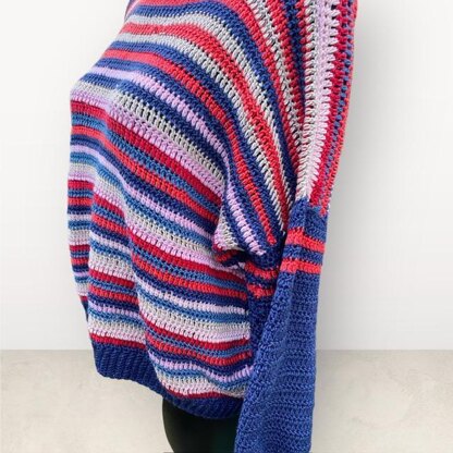 Stripy crochet jumper