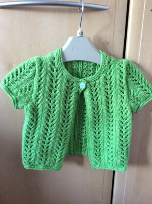 Green short sleeved cardigan