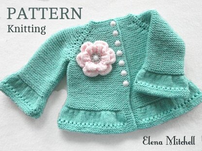 Knitting Pattern Christening Baby Dress Baby Jacket by Elena Mitchell