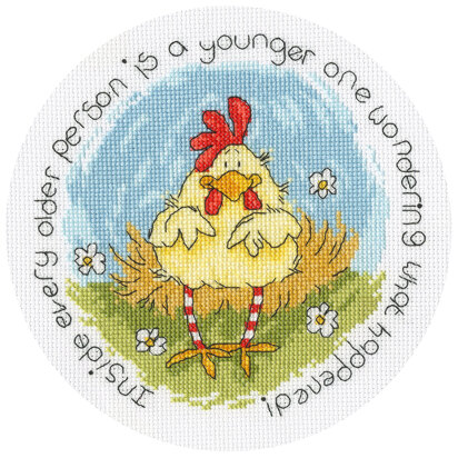 Bothy Threads Spring Chicken Cross Stitch Kit - 17.5cm circle