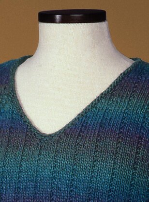 Seeded Rib V-Neck Pullover #156