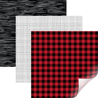 Cricut Patterned Premium Vinyl Sampler 12"X12" 6/Pkg - Rustic Lodge, Lumber Jack