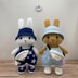 Dress-up Bunny Amigurumi Overall set crochet pattern # DUBA-01.03 | cute rabbit crochet toy, crochet plushie, removable clothes doll