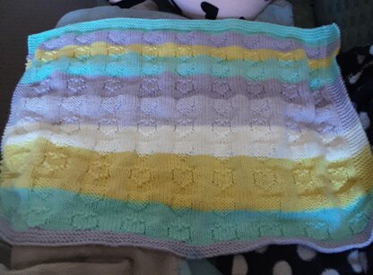 Love Heart Caron Cake Baby Blanket Pattern