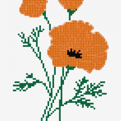 DMC Californian Poppy - PAT0884 - Downloadable PDF