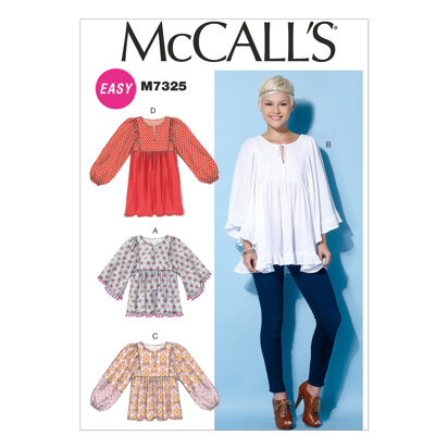 McCall's Misses' Gathered Tops and Tunic M7325 - Sewing Pattern