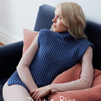 Rib Yoke Sweater - Knitting Pattern For Women in Debbie Bliss Cashmerino  Aran by Debbie Bliss