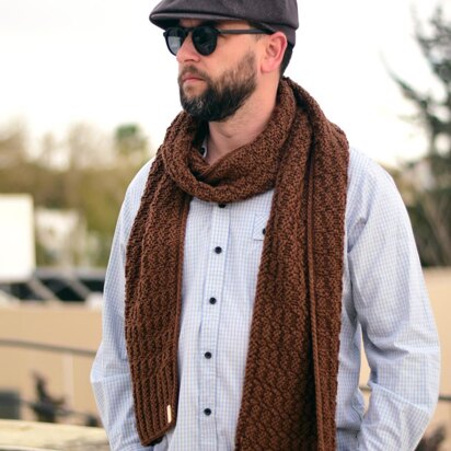 Chestnut unisex chunky knit scarf