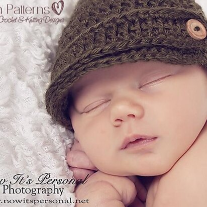 Newsboy Visor Hat With Strap Crochet Pattern 197