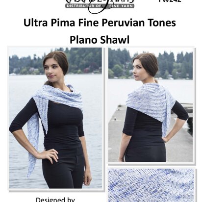 Peruvian Tones Plano Shawl in Cascade Yarns Ultra Pima Fine - FW242 - Downloadable PDF