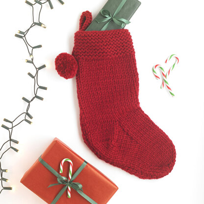 Essential Christmas Stocking - Free Knitting Pattern for Christmas in Paintbox Yarns Simply Super Chunky