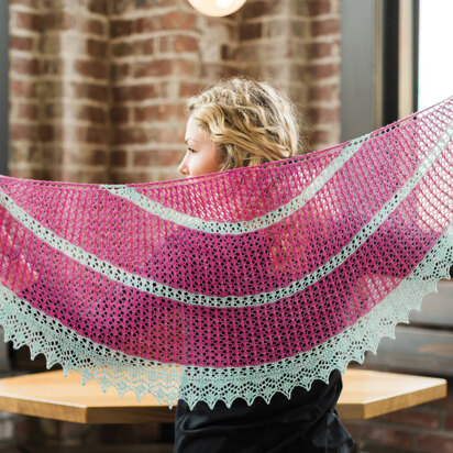 Angi Crescent-Shaped Shawl in Sweet Georgia CashSilk Lace - Downloadable PDF