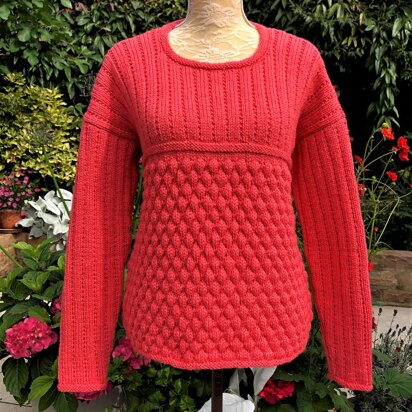 Bubble Stitch & Wide Broken Rib Sweater - knitting pattern