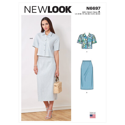 New Look N6697 Top and Skirt N6697 - Paper Pattern, Size A (6-8-10-12-14-16-18)