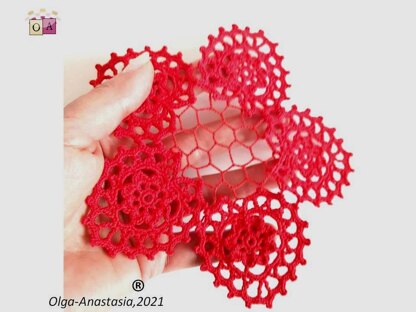 Red table doily