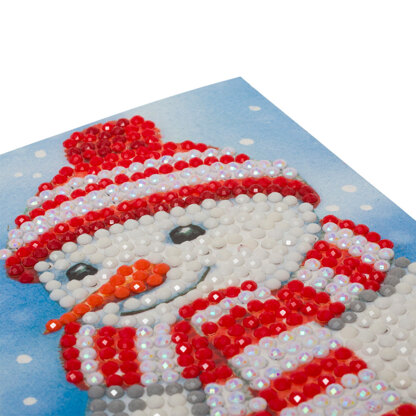 Crystal Art Cosy Snowman, 10x15cm Card Diamond Painting Kit