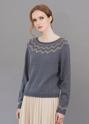 Billie Sweater - Knitting Pattern For Women in Debbie Bliss Rialto 4 Ply