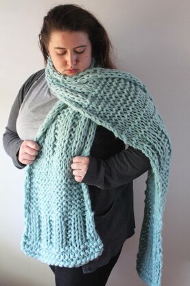 Knitted Ice Blue Scarf